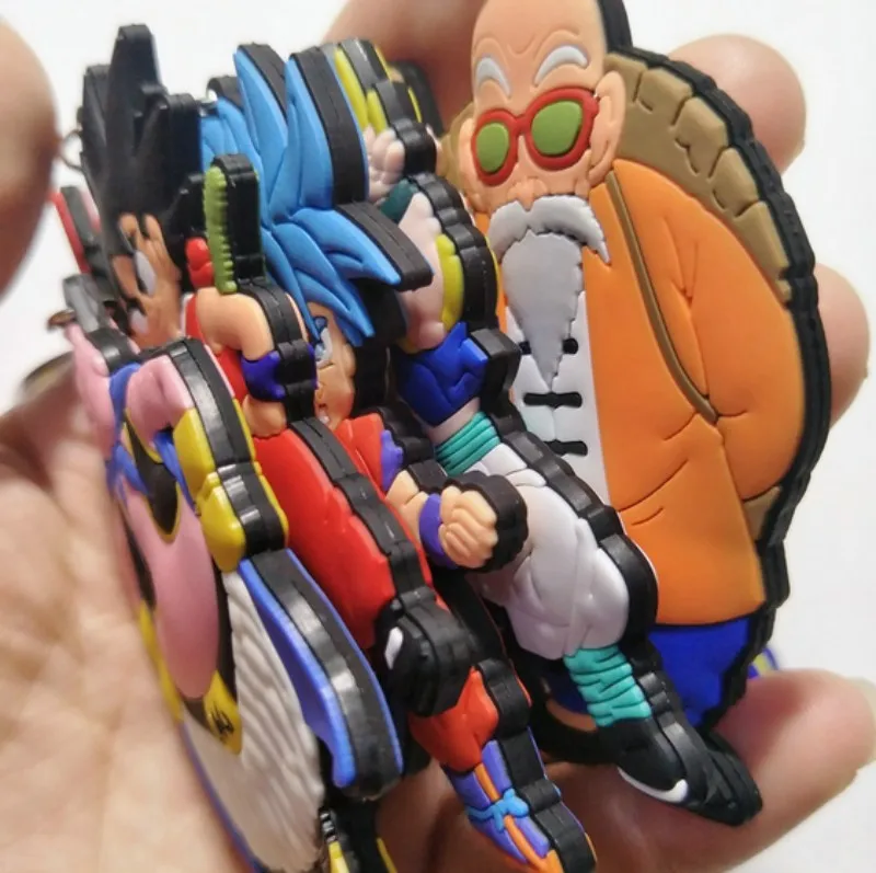 Аниме фигурка брелок с надписью Dragon Ball ПВХ силиконовый Goku Vegeta брелок 3D двухсторонний брелок с фигурками из мультфильмов детский брелок Подарочный держатель для ключей
