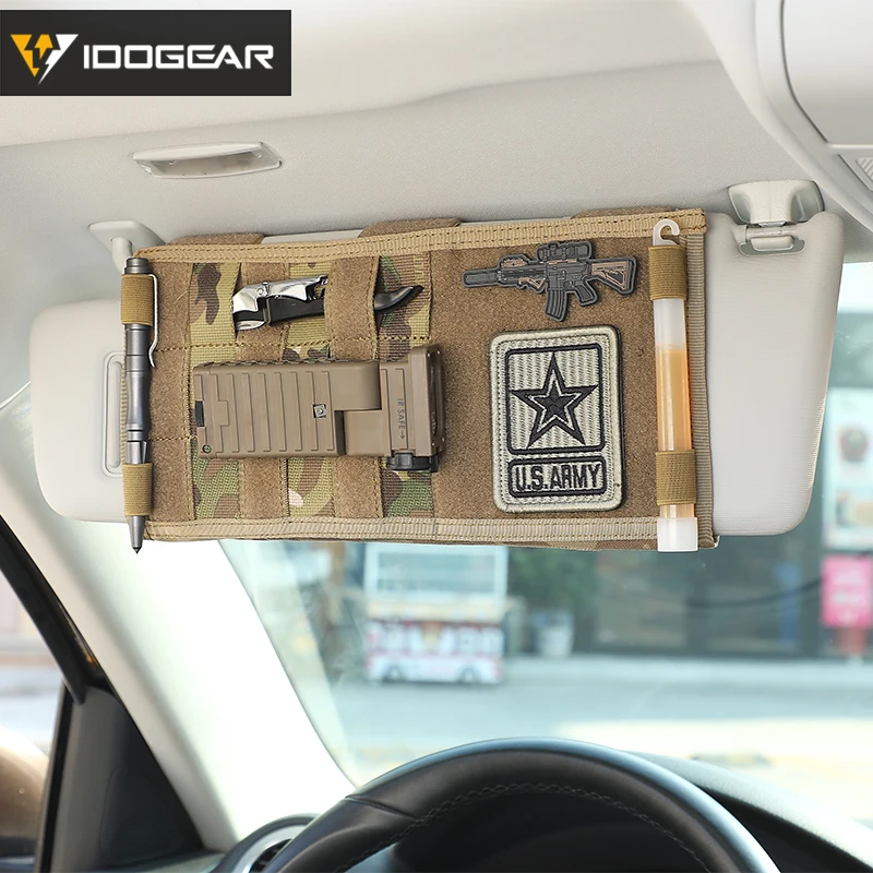 

IDOGEAR Tactical MOLLE Pouches Sun Visor Organizer Truck Sun Visor Panel Pouch Auto Multi-pocket CD Bag 3524 multicam camouflage