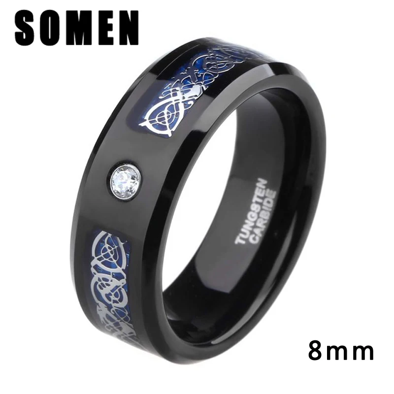 8mm-Cubic-Zirconia-Blue-Carbon-Celtic-Dragon-Tungsten-Carbide-Ring-Men-Engagement-Wedding-Band-Rings-of