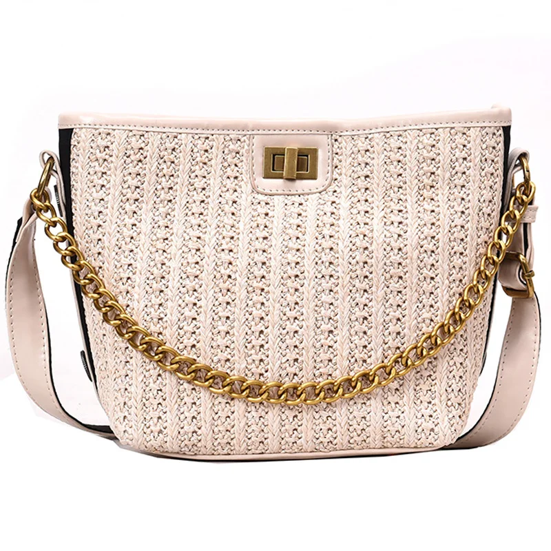 

Yuhua 2019 new fashion woman handbags, trend korean version messenger bag, simple women shoulder bag, casual straw bucket bags.