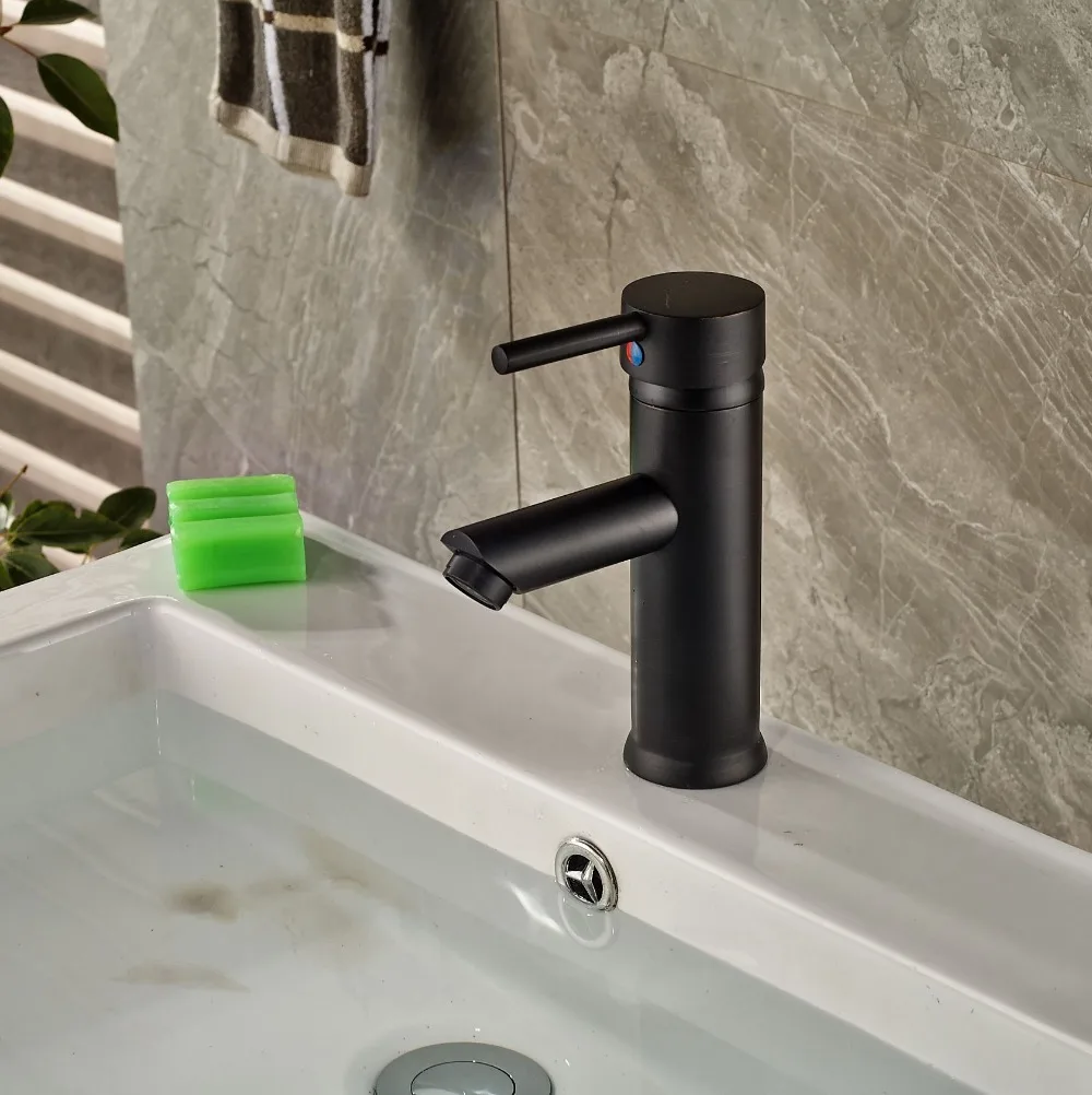 

Deck Mounted Oil Rubbed Bronze Basin Sink Faucet Mixer Faucet Swivel Spout Single Lever
