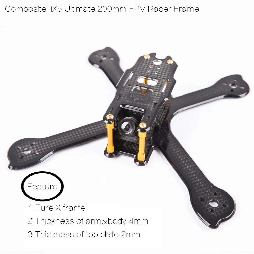 

Ture X Composite material Ultimate iX5 200m FPV Racing Frame Kit with 4mm arm compatible battery protect plate for fpv racing