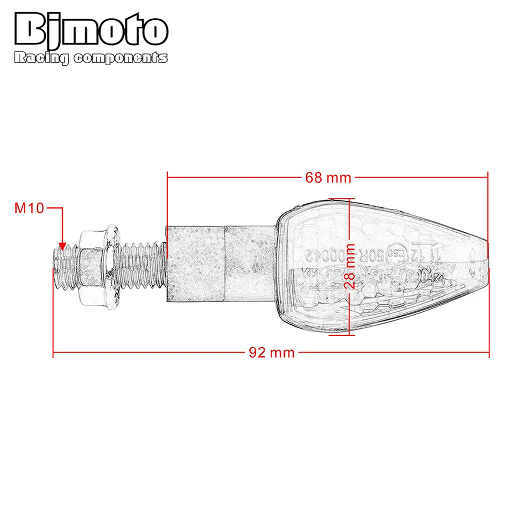 BJMOTO Универсальный светодиодный индикатор поворота для мотоцикла, светильник, янтарный мигалка, светильник 12 В 2 Вт 14 светодиодный фонарь для мотоцикла, супер яркий