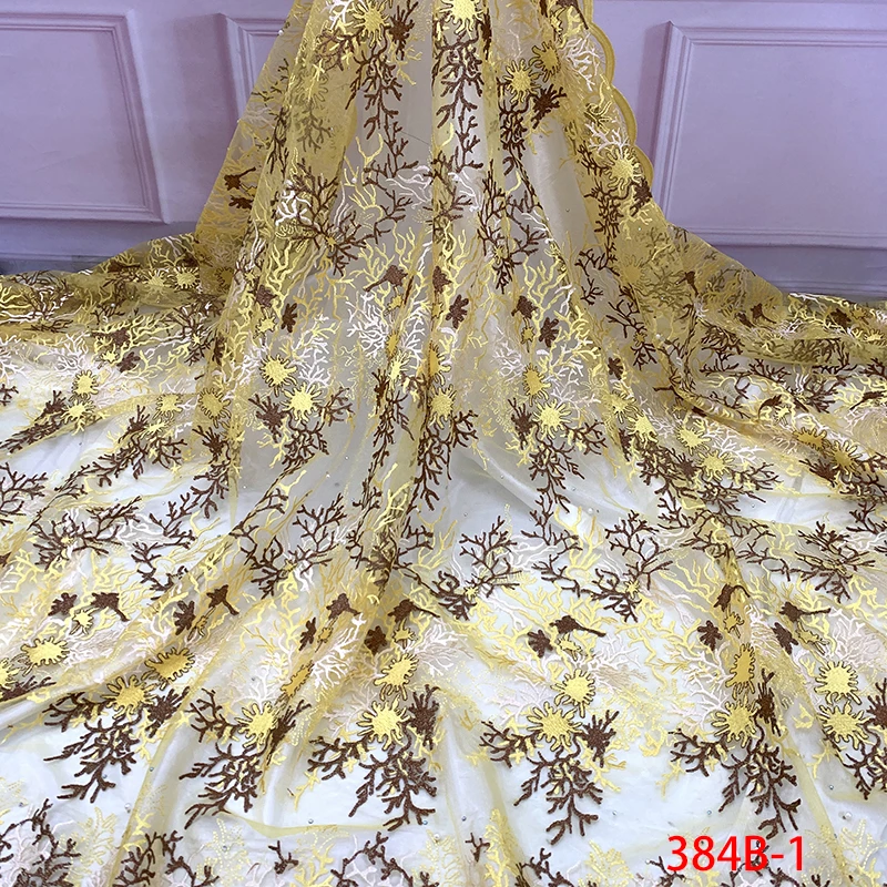 

African French Lace Fabrics 2019 2019 Hot Stylish Design Tulle Wedding Lace Fabric For Party QF384B-1