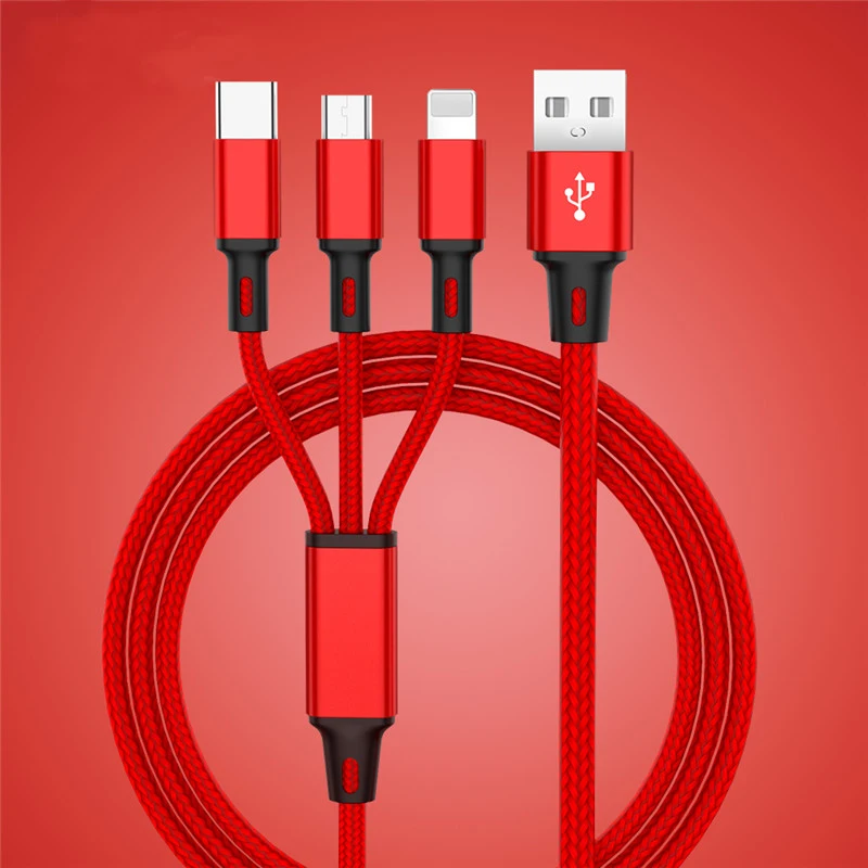 كابل يو اس بي شحن شاحن 3 في 1 مايكرو كابل USB لسامسونج S9 ل فون XS X 8 7 6 لالروبوت USB TypeC شاحن الحبل