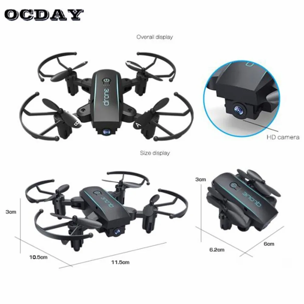 Складной мини-Дрон с HD камерой 720P 2,4G RC Дрон Профессиональный FPV Wifi микро Квадрокоптер Безголовый режим удержания высоты hi