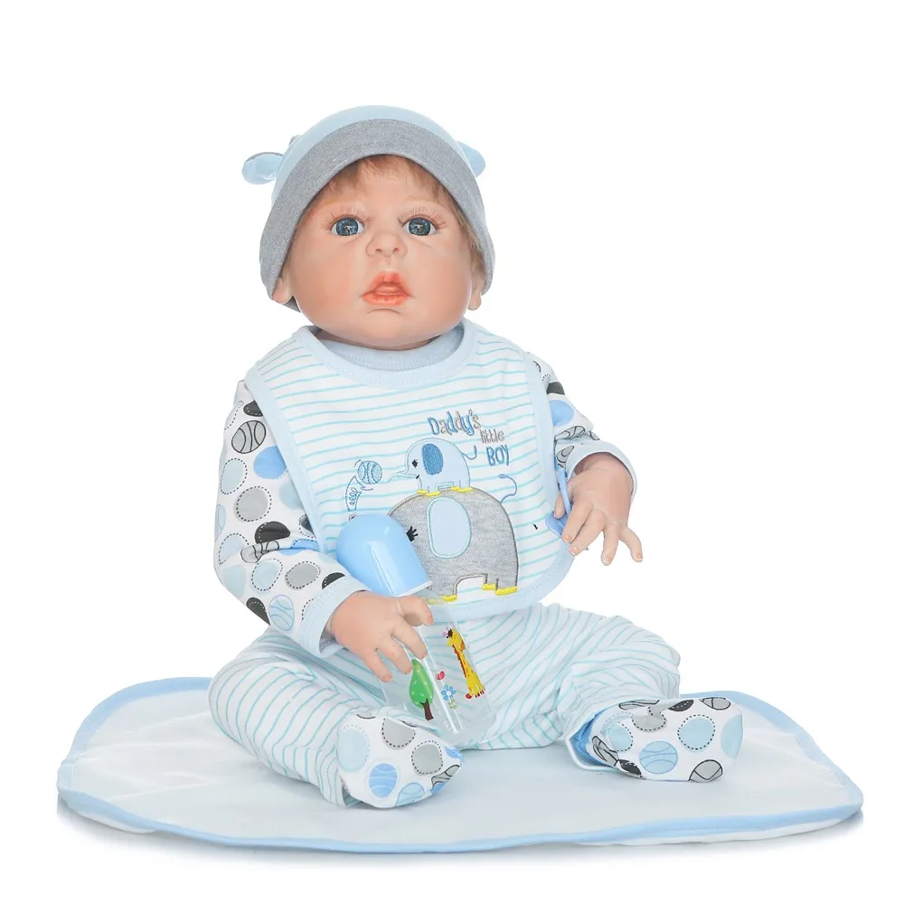 Bebes reborn мальчик кукла NPKCOLLECTION 23 "полный корпус силиконовые реборн куклы для детей подарок новорожденные дети размер может ввести воду