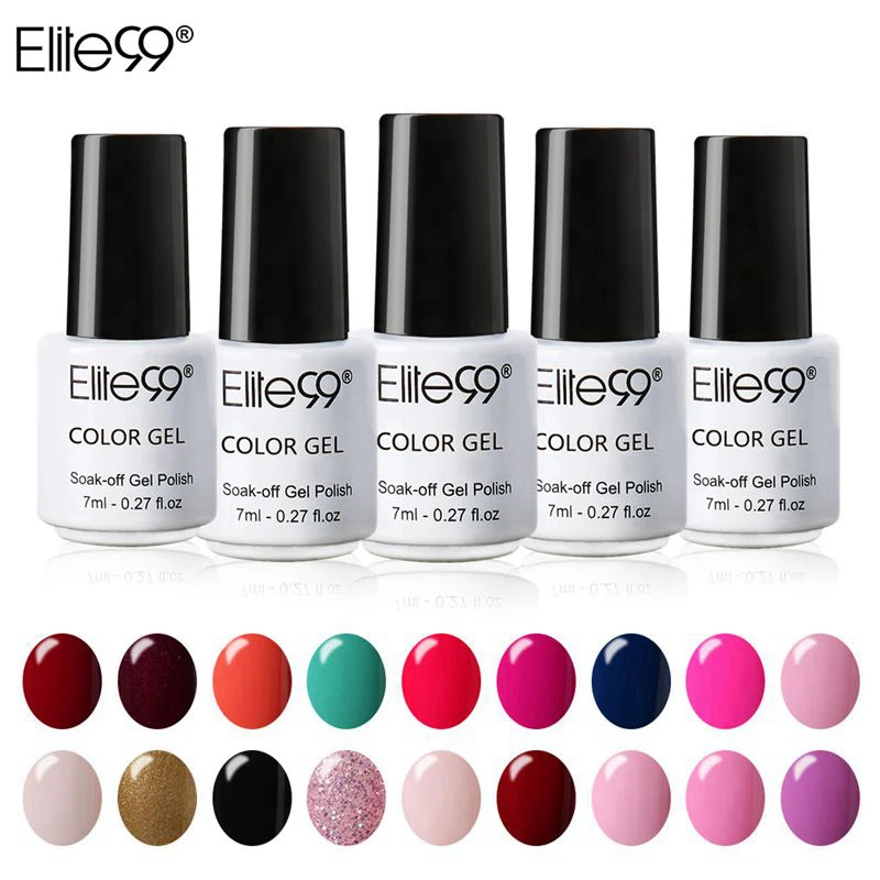 

Elite99 7ml Wine Red Color Semi permanent Nail Gel Polish Colorful Colors UV Gel Varnish Soak Off LED UV Primer Gel Nail Art