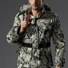 Луг местности камуфляж Охота куртка бионический тактический камуфляж Охота Куртки открытый Охота верхняя одежда