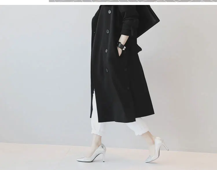 Весна и осень костюм-платье с узором корейский Женский Тренч женское ветронепроницаемое Свободное пальто двубортная верхняя одежда