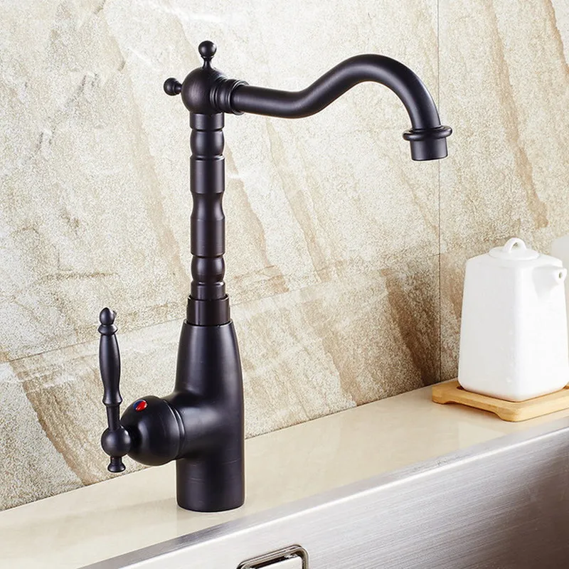 Black Oil Rubbed Bronze Single Handle Swivel Kitchen Bathroom Sink Basin Faucet Mixer Tap asf071