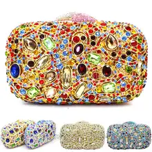 Великолепные вечерние золотые стразы, клатч, кошелек, женский роскошный клатч, сумка на выпускной бал, шипованные бриллианты, вечерние клатчи, кошелек, вечерние сумочки