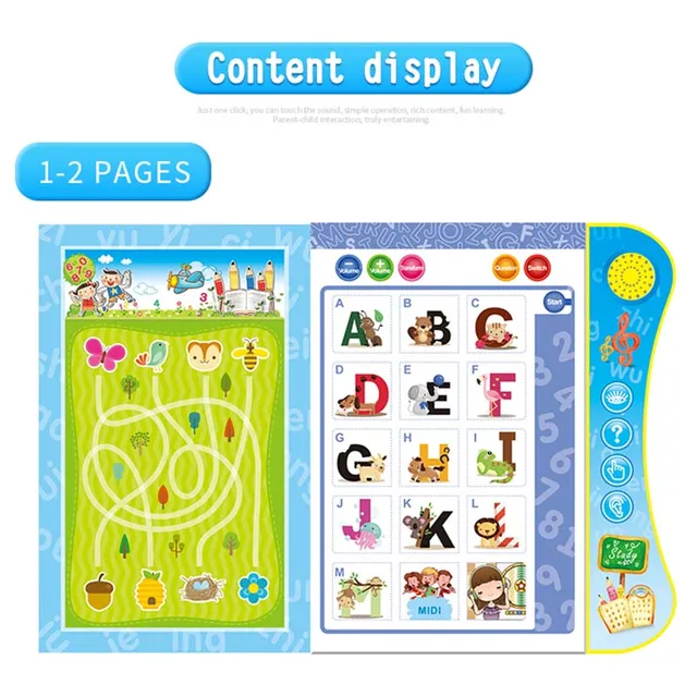 Kids Learning Book English Letter Numbers Smart Logic Voice Book Educational Electronic Toys YJS Dropship