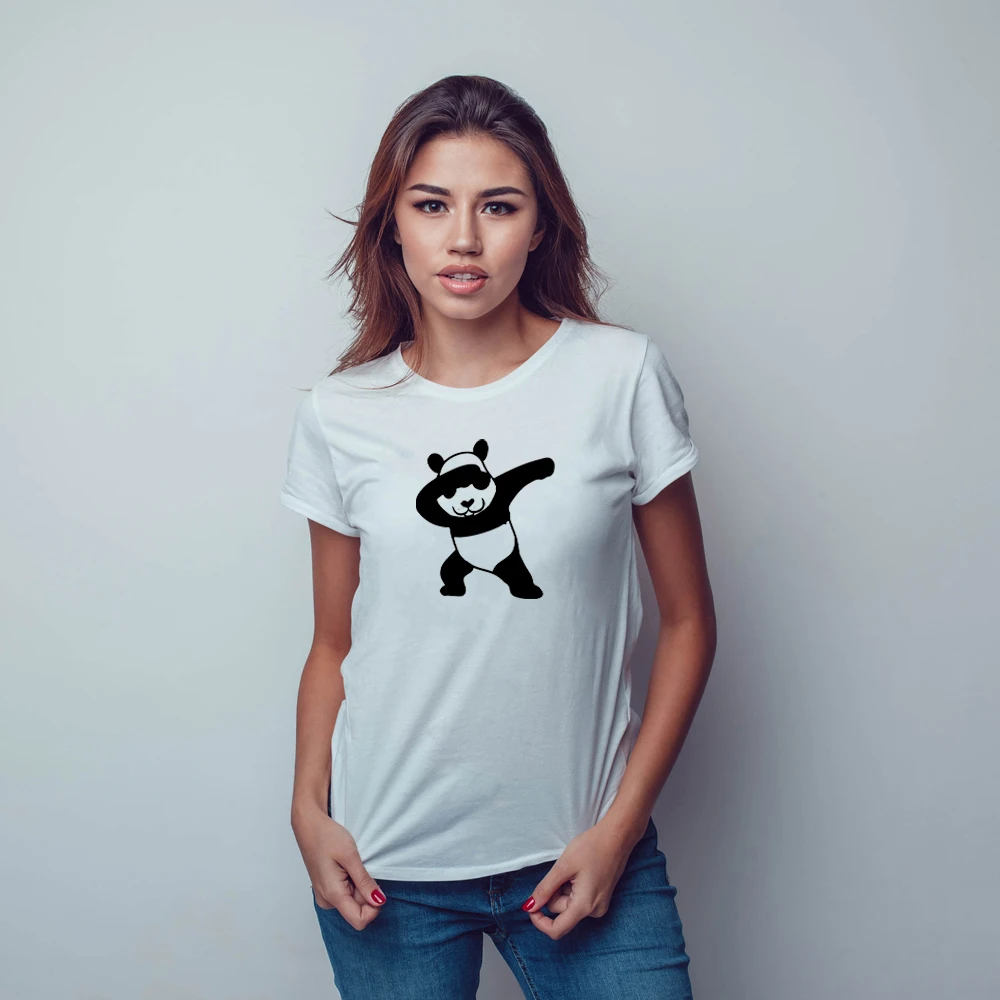 Funny Panda print cotton t shirt for women panda lover Graphic Tees Hipster Tumblr Cozy tops drop ship | Женская одежда