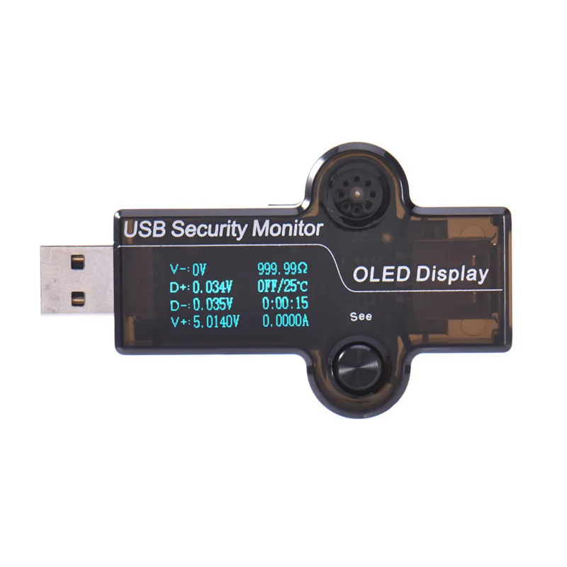 

USB OLED Safety Monitor Tester Current Meters Charger Ammeter Voltmeter Battery Mobile Power Supply Capacity Detection