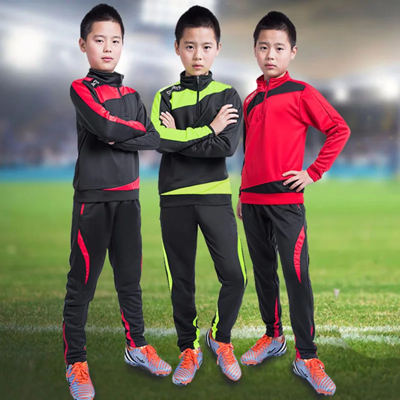 Детская зимняя футболка с длинными рукавами спортивные майки для футбольной тренировки костюм Футбол Джерси костюм Футбол штаны для маленьких мальчиков спортивные костюмы