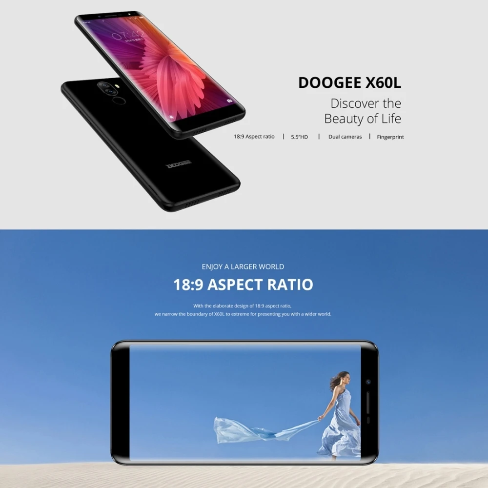 4G DOOGEE X60L 5 дюймов Android 7 0 мобильные телефоны ram 2 Гб rom 16 MTK6737V четырехъядерный 13MP 8MP