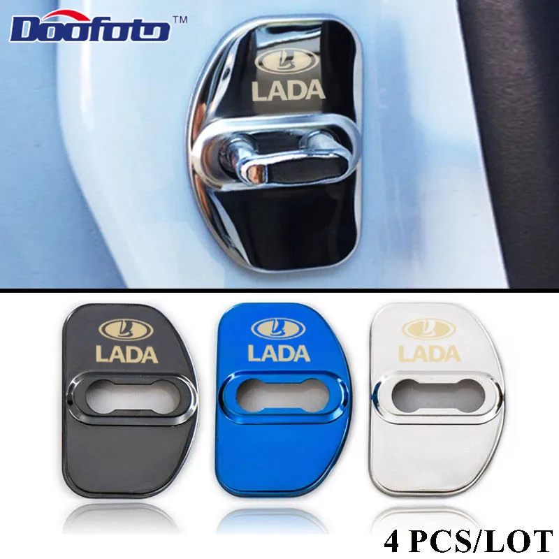 

Doofoto Car Styling Auto Door Lock Cover Badge Case For Lada Xray Vesta SW Cross Renault Scenic Accessories Car-Styling 4pcs/lot