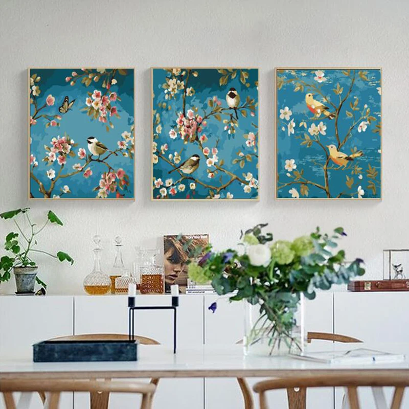 Картина "сделай сам", картина маслом по номерам, картина по номерам для домашнего декора, Картина на холсте, 4050 см, птица Ван Гог