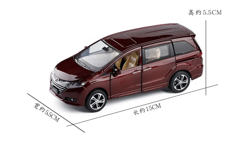 1/32 Honda Odyssey 6 модель открытой двери игрушечные машинки сплав оттягивающийся музыкальный флэш-автомобиль игрушки