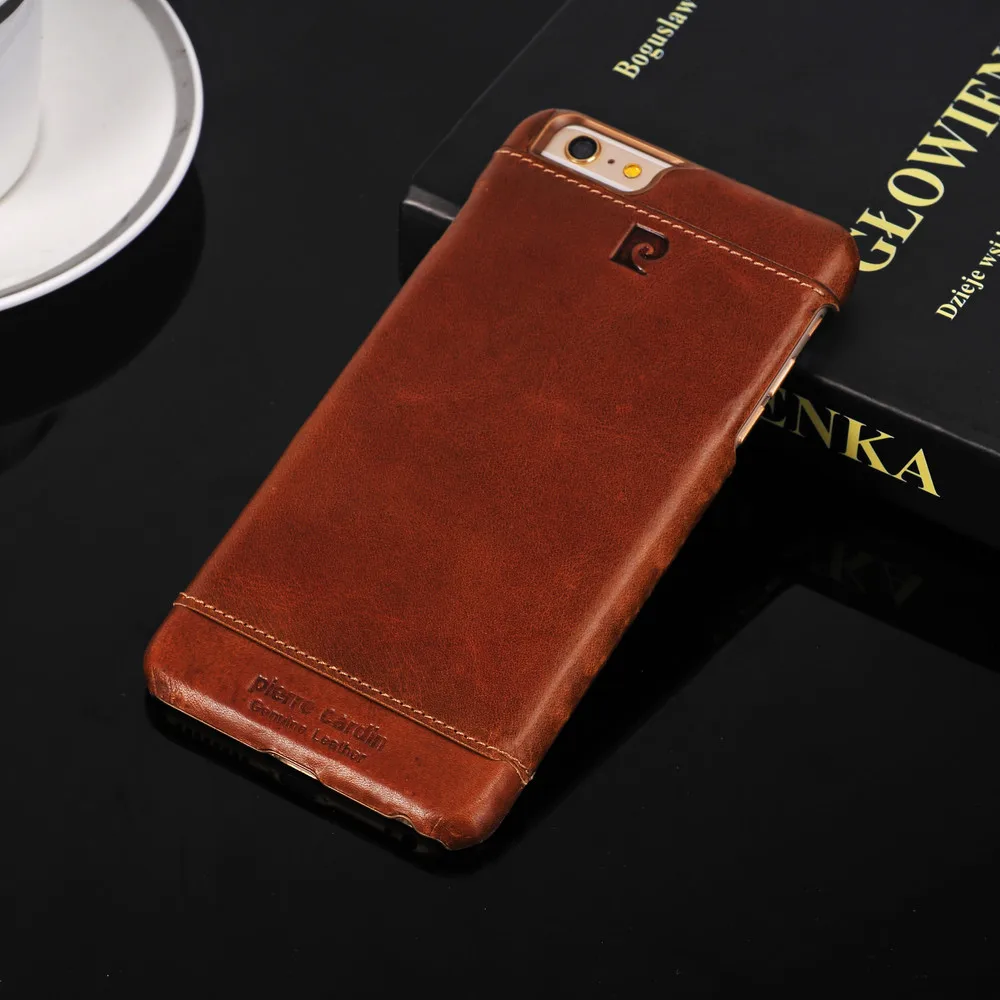 bilder für Pierre Cardin Für iPhone 5 5 s SE 6 6 s 7 Plus echtes Leder 2017 Luxus Fundas Vintage Capa Handy Rückseite Fall bilder für Pierre Cardin Für iPhone 5 5 s SE 6 6 s 7 Plus echtes Leder 2017 Luxus Fundas Vintage Capa Handy Rückseite Fall