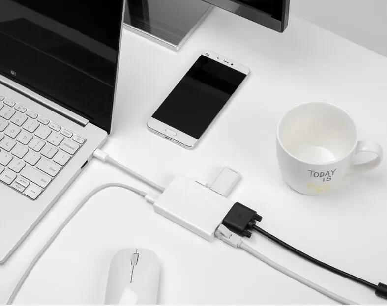 Оригинальный Xiao mi USB C VGA адаптер 1000 Мбит/с Ethernet гигабитная сеть для Macbook ноутбук air