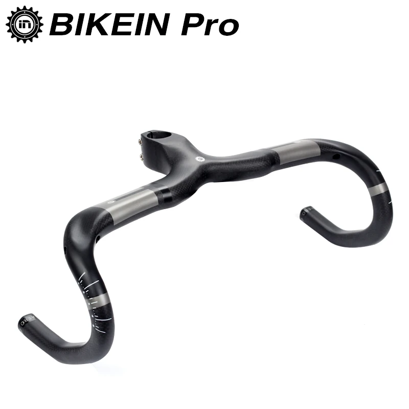 Carbon Fiber Bicycle Handlebars Integrated Drop Bar Stem Road Bike Racing 28.6mm