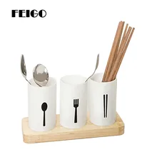 FEIGO 1 Набор кухонная белая корзинка для палочек для еды дубовая Нижняя емкость для палочек для еды ложка, вилка, столовые приборы дренажные ящики для хранения кухонных гаджетов F668