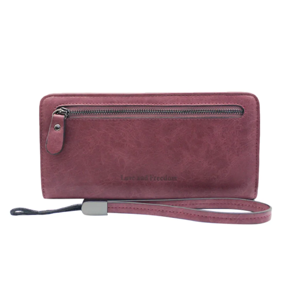 

Fashion Luxury Brand Women Wallets Matte Leather Wallet Female Wild Retro Hand Multi-Card Position Wallet Long Section