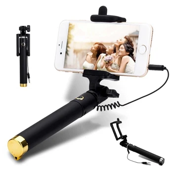

Universal Foldable Portable Handheld Monopod Selfie Stick Extendable 3.5 Wired Monopod Selfie Stick For Android For iPhone X 8 7