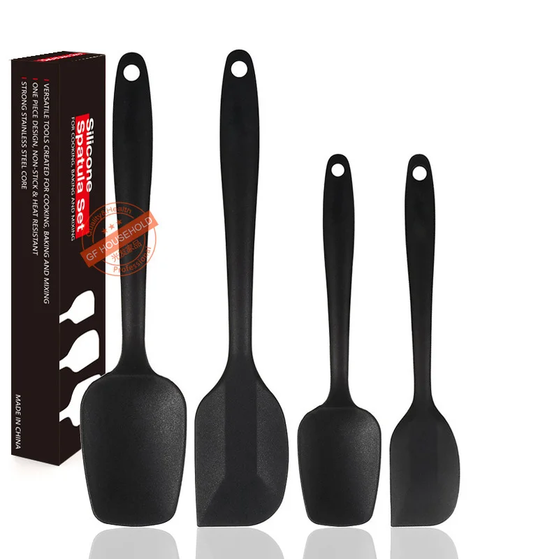 4 Pieces Silicone Spatulas Set Non-stick Heat Resistant Rubber