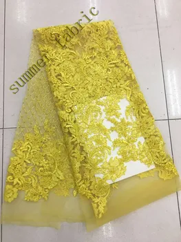 

100% polyster tulle mesh lace with sequins embroidered french net lace for sawing