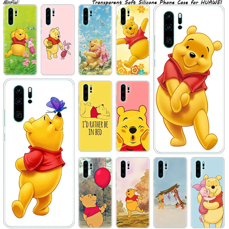 

Winnie the Pooh Soft Silicone Phone Case for Huawei P30 P20 Pro P10 P9 P8 Lite 2017 P Smart Z Plus 2019 NOVA 3 3i Fashion Cover