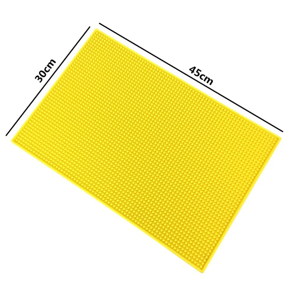 Нескользящий Резиновый коврик для бара, стеклянный поддон для пивных напитков, для бара, сервисный коврик TN88 - Цвет: yellow 30cmx45cm