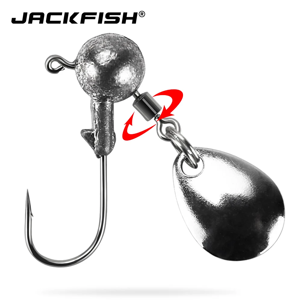 JACKFISH 2 г/4 г 5 шт./лот свинцовый джиг головной крючок с металлической спиннерной