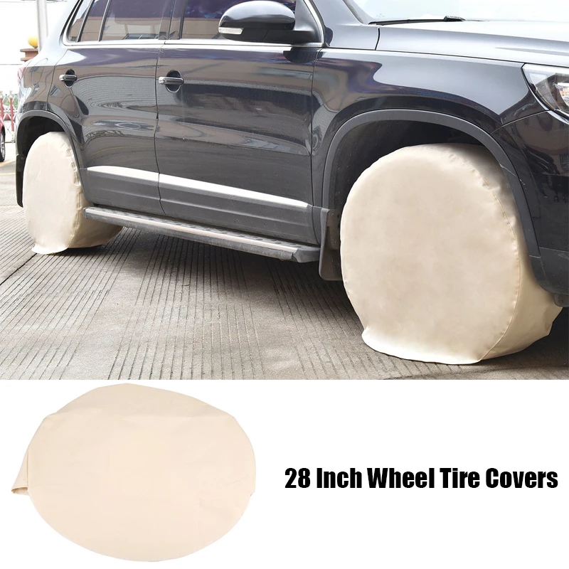 4pcs 28 Inch Automobile Car Spare Wheel Tire Covers Car Wheel Elastic