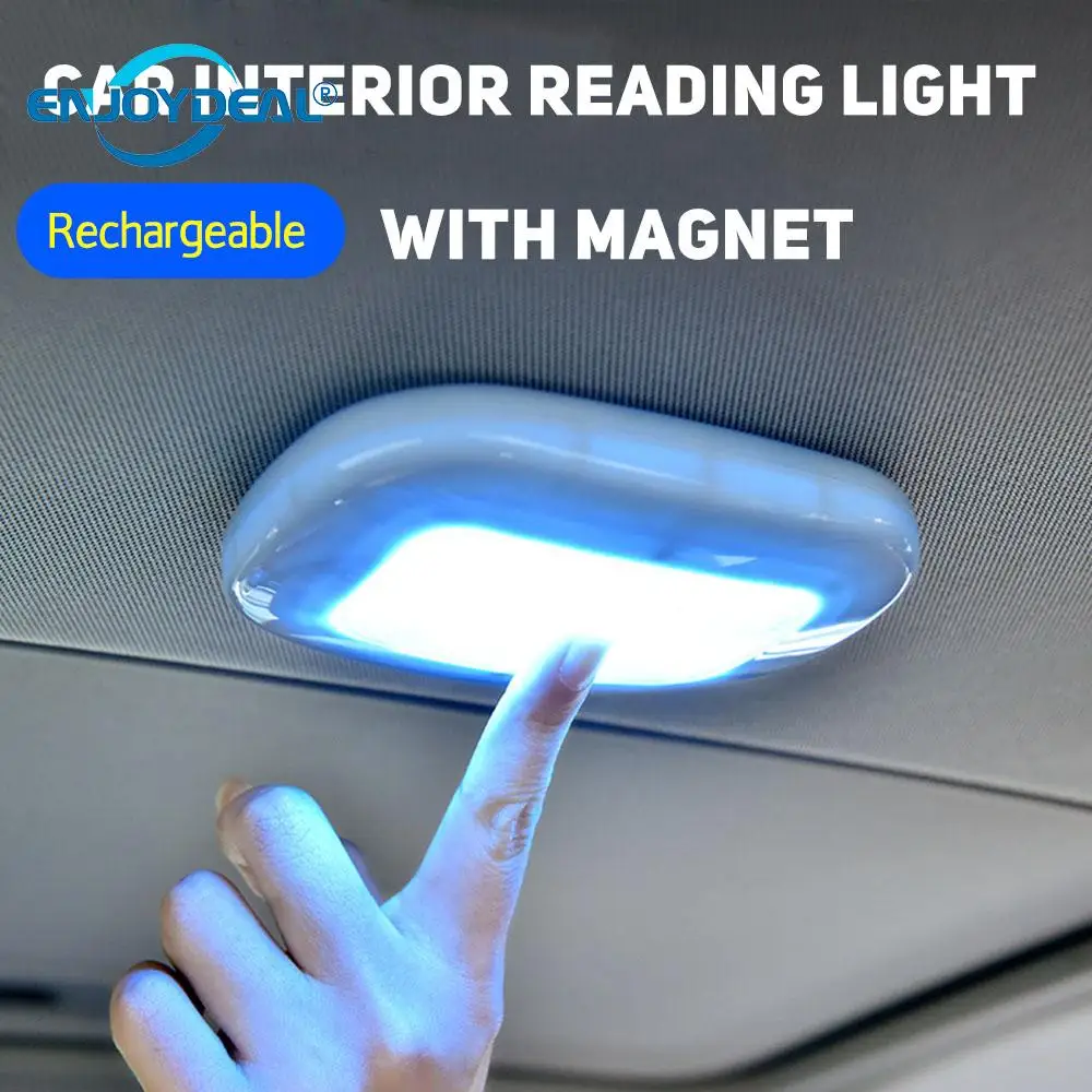 Универсальный USB Перезаряжаемый светодиодный светильник для чтения, портативный автомобильный интерьерный купол на крыше, потолочный светильник, магнитный адсорбционный светодиодный ночник