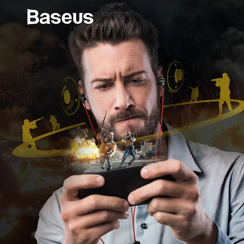 

Baseus Wired Gaming Earphone For PUBG with Mic 3D Space Surround Stereo Sound Earpiece For Phone Support Movie / Gaming / Music