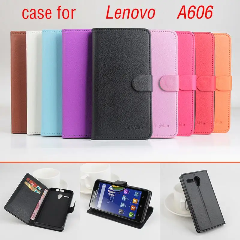 Кожаный чехол с зернистой текстурой личи для lenovo A606 Роскошный телефона s