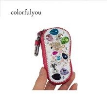 Разноцветные овечки шаблон брелок из натуральной кожи ключницы держатели ключей от автомобиля пряжка Сумочка унисекс кошелек подарок для мужчин и женщин