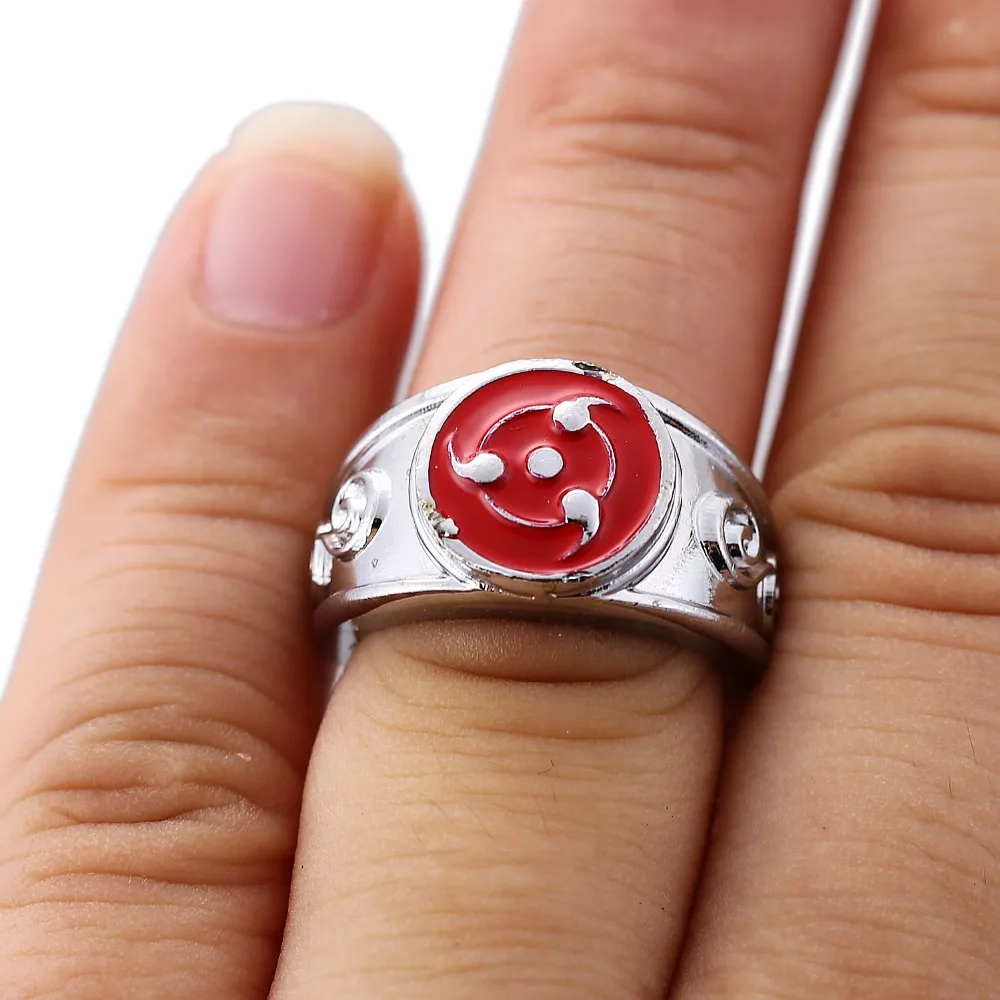 Кольцо Наруто Аниме red Sharingan ювелирные изделия для косплея женщин и мужчин