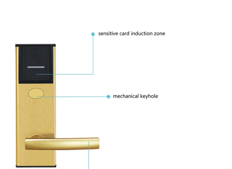 LACHCO Интеллектуальные Электронные RFID карты Дверной замок защелка с заглушкой для отеля дома квартиры комнаты атласная Золото L16015SG