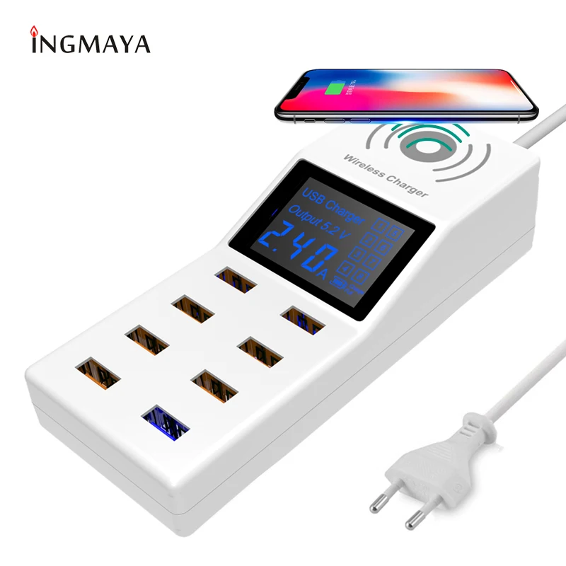 

INGMAYA Wireless USB Charger 8 Port 8A Quick Charge 3.0 Fast Charging For iPhone 8 X Samsung S7 S9 Edge Huawei Nexus Mi Adapter