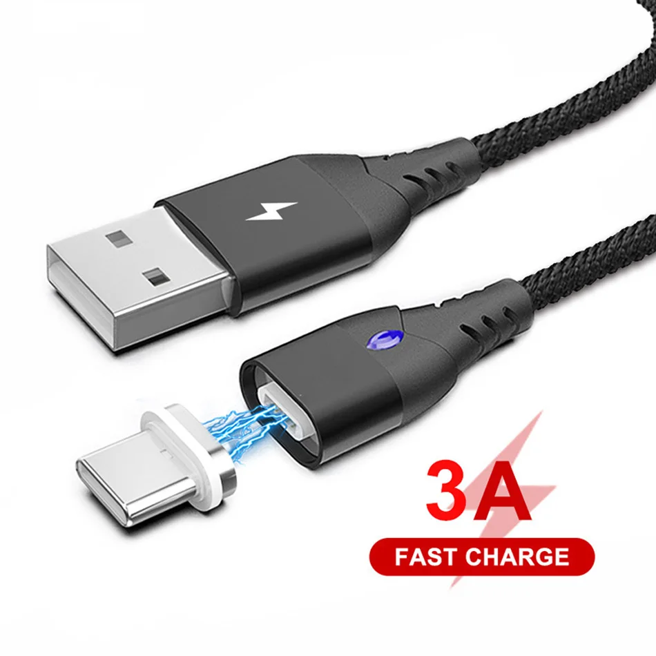 1 м 2 м Магнитный кабель Micro usb type C Быстрая зарядка Micro usb type-C Магнитный зарядный провод usb c для iphone X Xr Xs 11 USB кабель