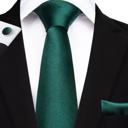 DiBanGu зеленый однотонный шейный галстук для мужчин галстук Карманный квадратный высокое качество Шелковый мужской s шейный галстук Hankerchief
