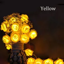 Ночник 20 x светодиодный, новинка, гирлянда с розами, гирлянда, свадебные, вечерние, рождественские украшения, ночник, 9 цветов