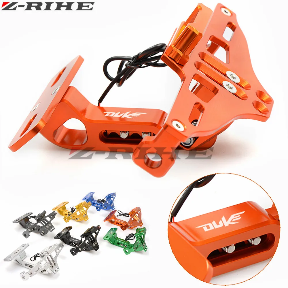 FOR DUKE LOGO Motorcycle License Plate Bracket Holder For KTM DUKE 390 690 125 200 DUKE 85 80