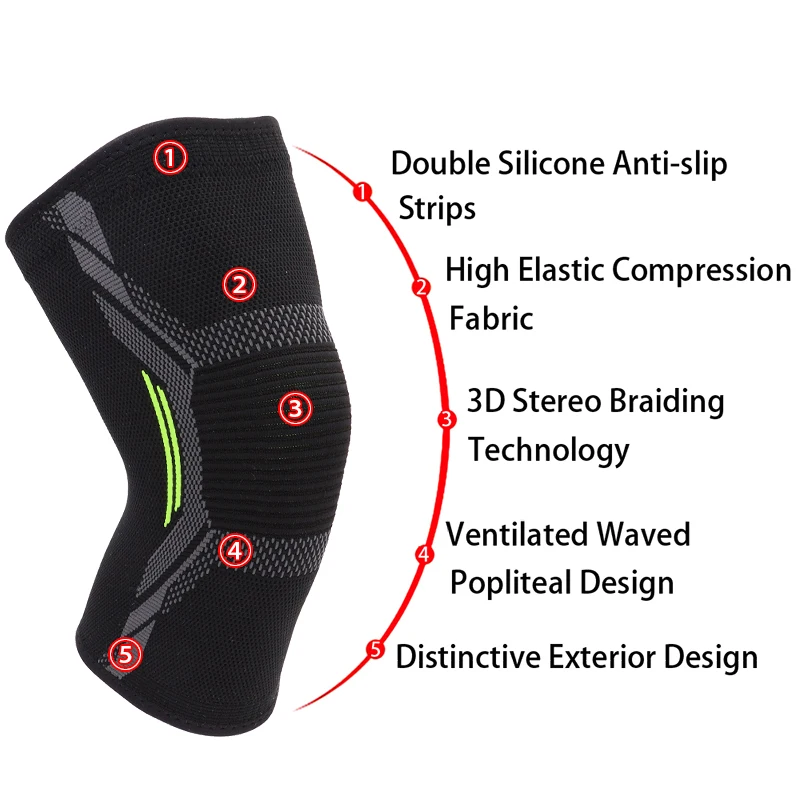 1 Pcs Sports Knee Pad Sleeve Support Protect Kneepad COYOCO Brand Running Cycling Gym Braces Elastic Knee Warm Black Green