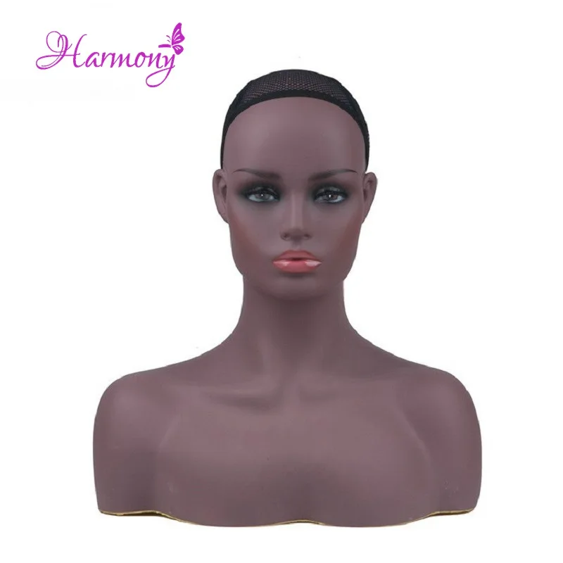 1 шт. Африканский Американский черный женский Обучение манекен голова бюст для Hat Diomand парик дисплей