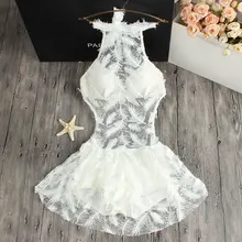 Новинка, черный, белый, кружевной Цельный купальник, женский купальник, Maillot De Bain Femme, монокини, платье, боди, купальный костюм, одежда для плавания